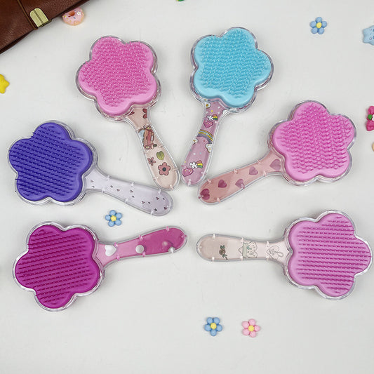 Brosses à cheveux et peignes transparents à motif de dessin animé pour enfants