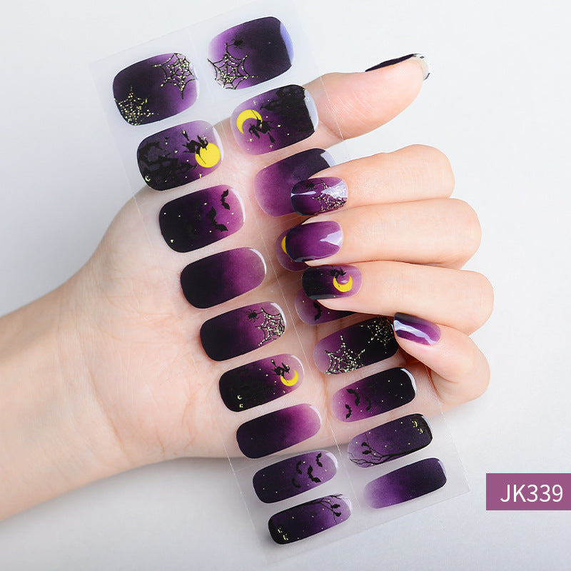 Autocollants pour ongles en gel lumineux en papier pour Halloween