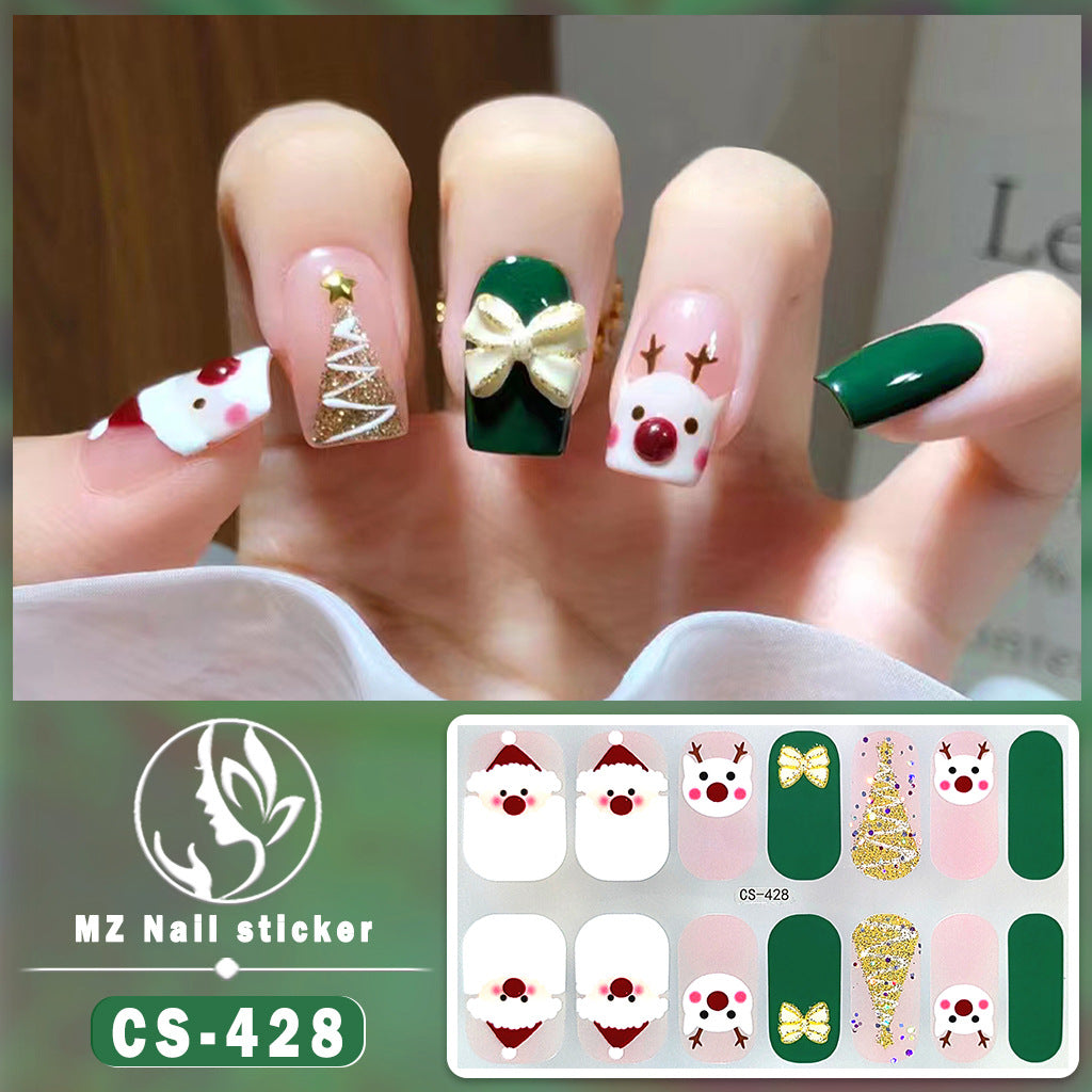 Beauty Full Cute Tree Santa Claus Nail Stickers