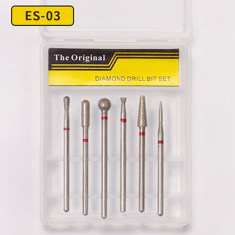 Ensemble d'outils pour ongles avec tête de meulage diamantée pour manucure russe