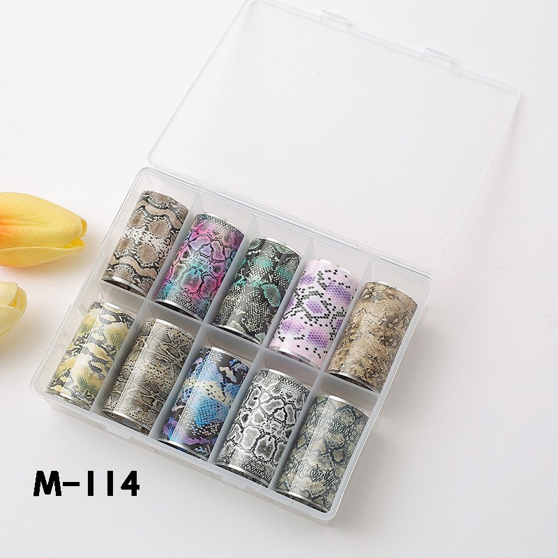 Suit Flower Marble Blooming Snake Pattern Nail Stickers