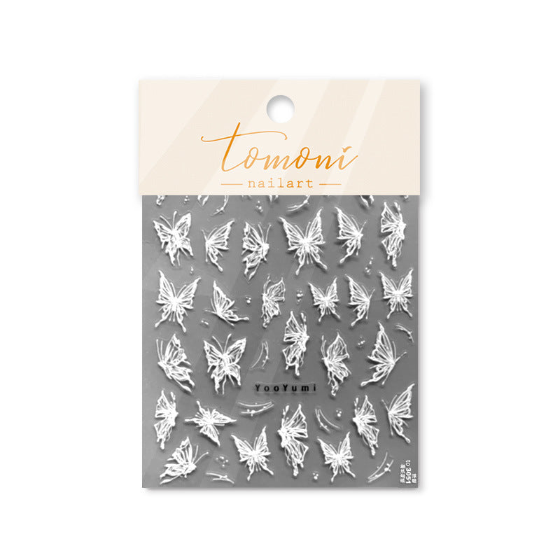 Shell Light Cooperative Adhesive Paper Butterfly Nail Stickers