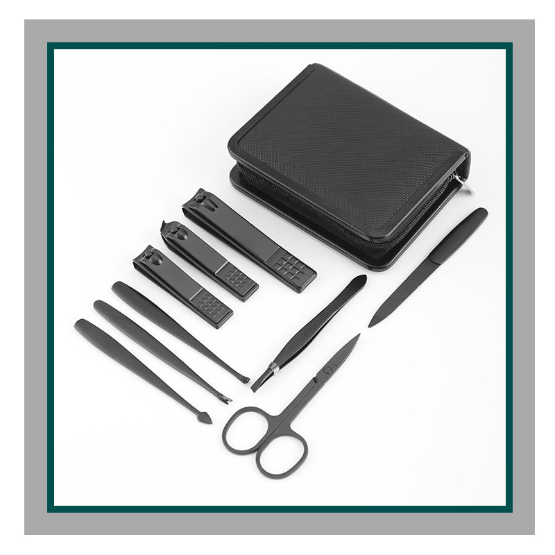 Full Suit Scissors Black Pedicure Manicure Nail Tool Set