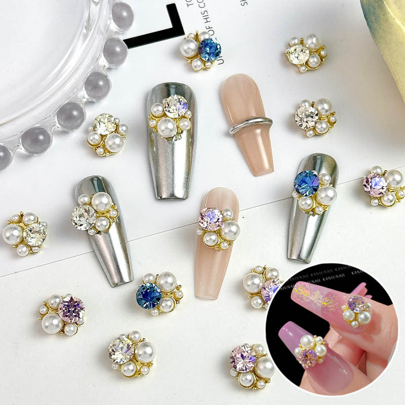 Beauty Alloy Ornaments Pearl Diamond Pile Style Nail Care Nail Art