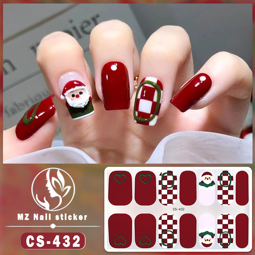 Beauty Full Cute Tree Santa Claus Nail Stickers