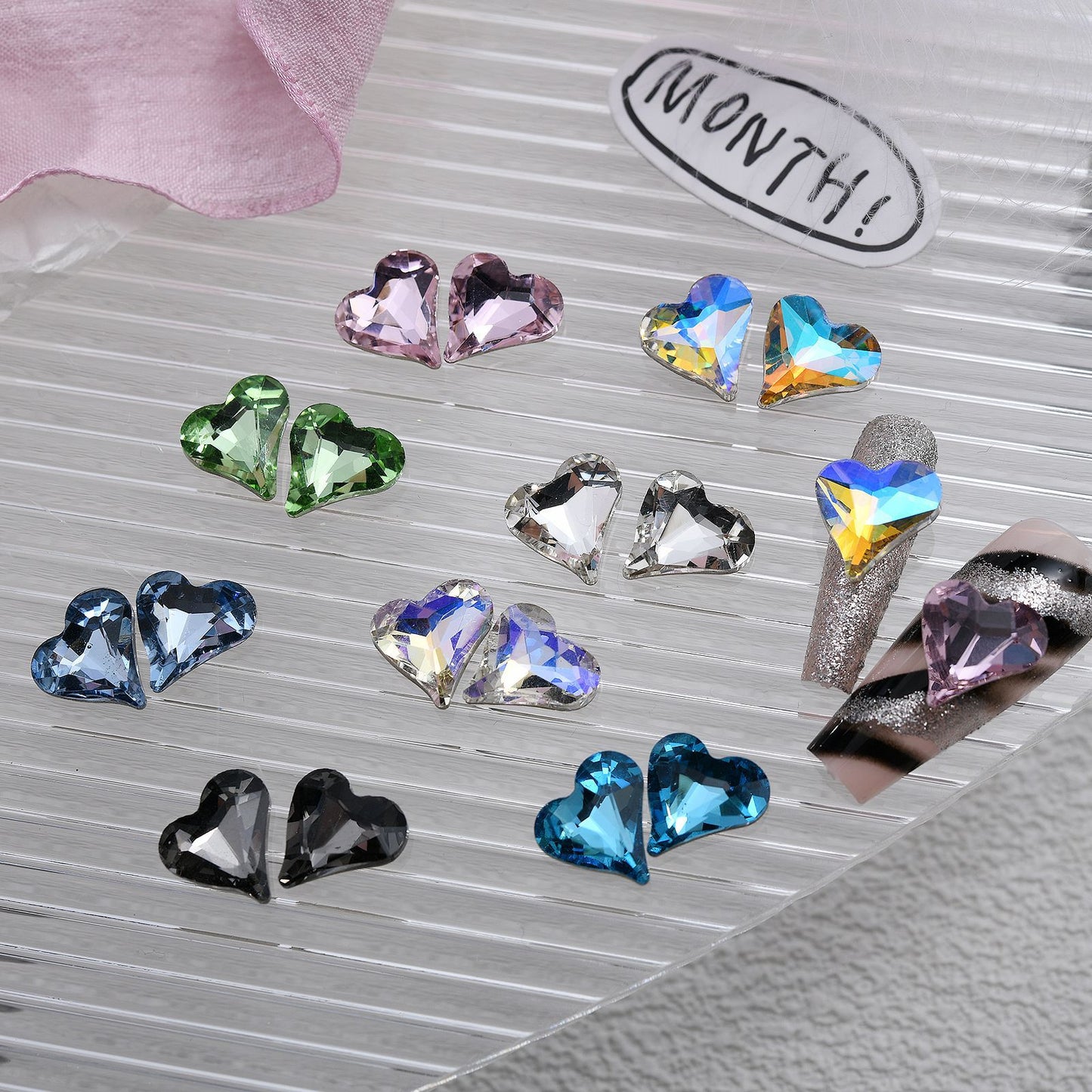 Flash Three-dimensional Shaped Pointed Bottom Crooked Nail Care Nail Art