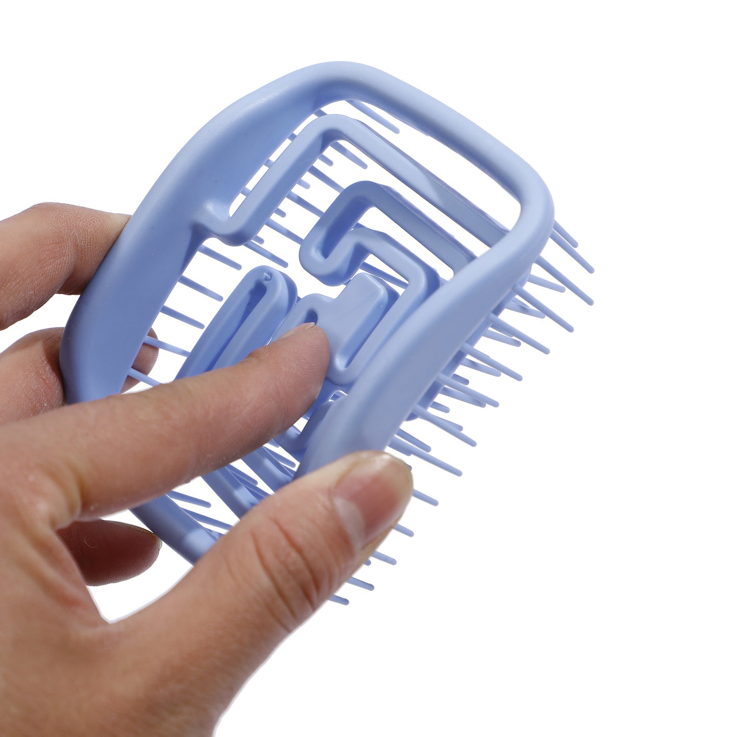 Brosse à shampooing creuse avec poignée pour démêlage des cheveux