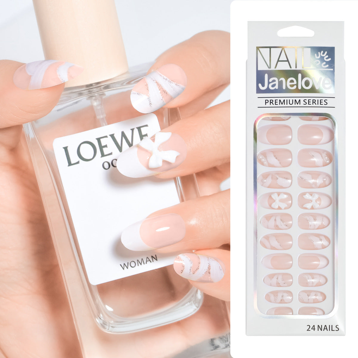 Faux ongles courts et doux, nail art portable