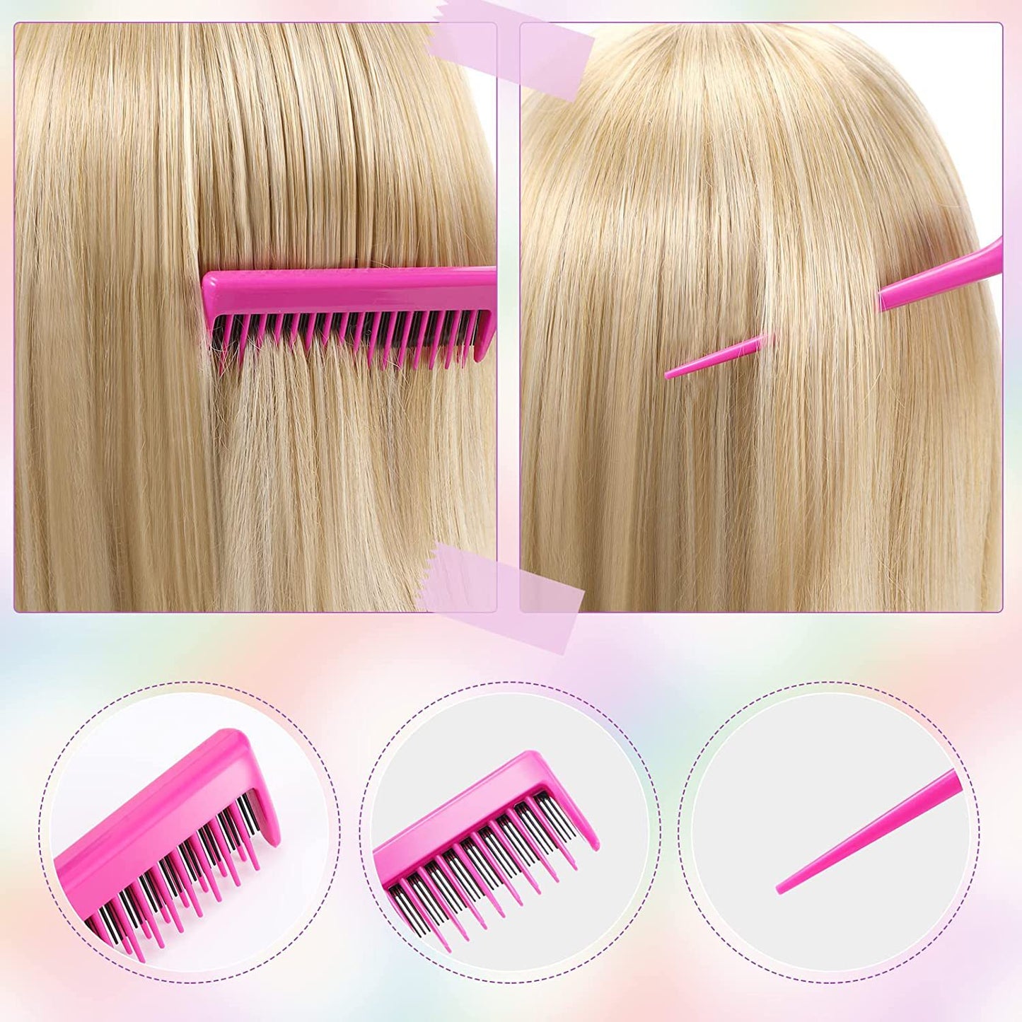 Brosses et peignes à cheveux de style beauté avec barrettes