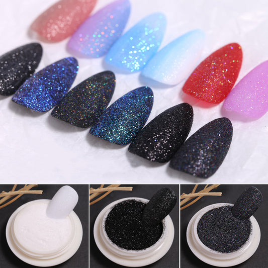 Shimmering Powder Starlight Woolen White On Black Nail Care Nail Art