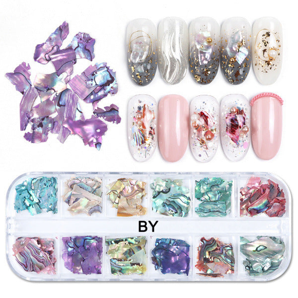 Poudre scintillante variée chaude en boîte, soin des ongles irrégulier en forme de papillon et de cœur, nail art