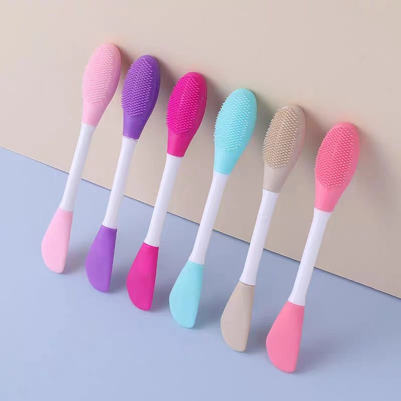 Brosse à masque facial en silicone à double tête pour nettoyage en profondeur, massage, accessoires de maquillage