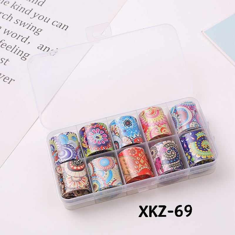 Flower Starry Sky Paper Color Boxed Lace Transfer Printing Nail Care Nail Art