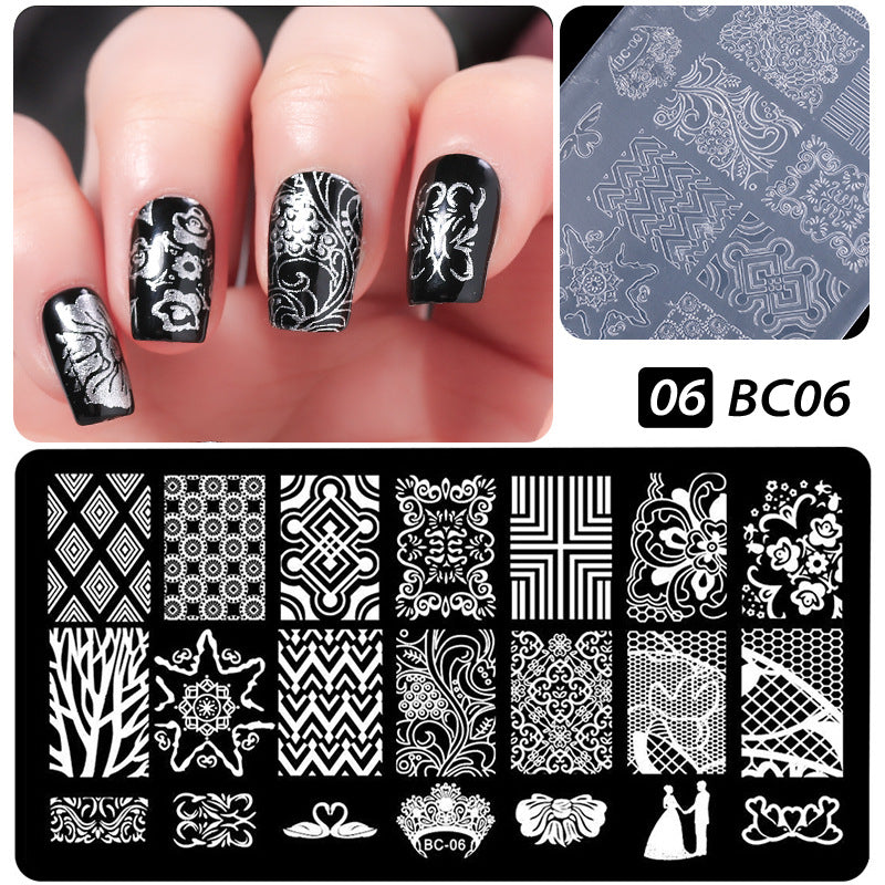 Plastic Seal Printing Board Transfer Manicure Nail Tool Set