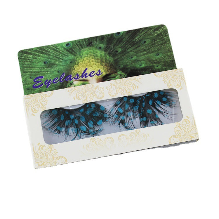 Creative Eyelashes Blue Feather Color Performance False Lashes