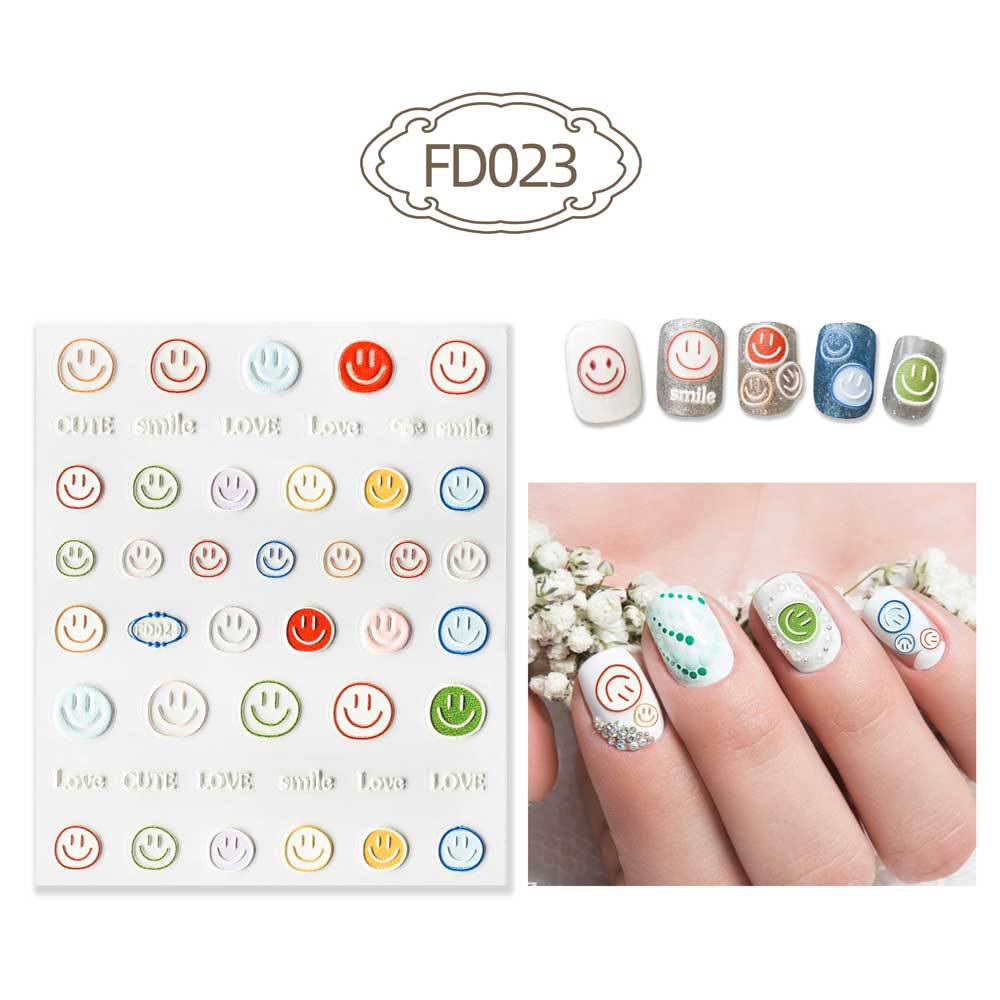 Three-dimensional Relief Cute Cartoon White Cloud Nail Stickers