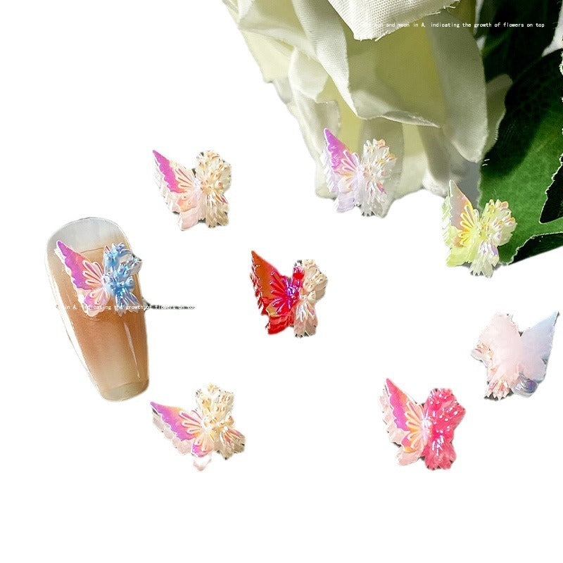 Papillon décoratif électrolytique Tulipe colorée lumineuse Soins des ongles Nail Art