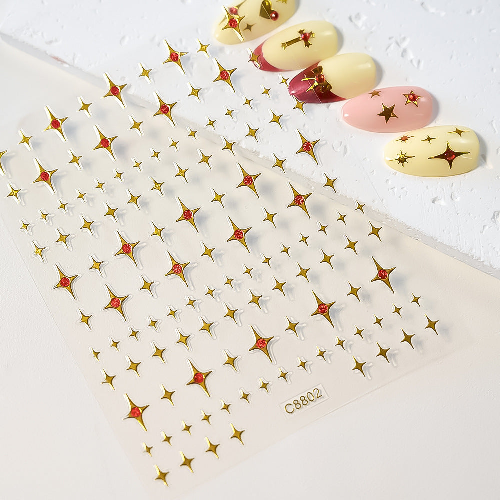 Style Gilding Asterism Golden Little Star Nail Stickers