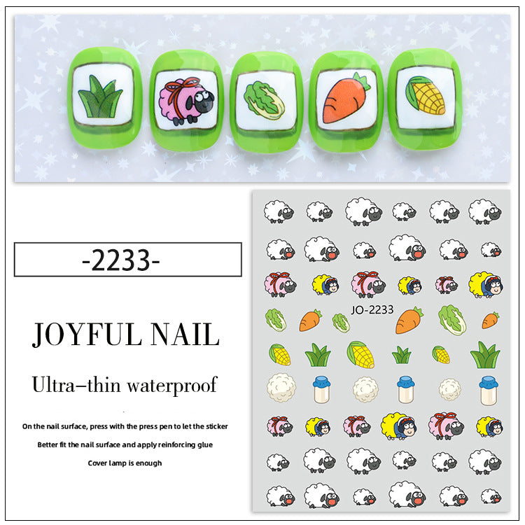 Got Lamb Radish Bottle Green Vegetables Nail Stickers