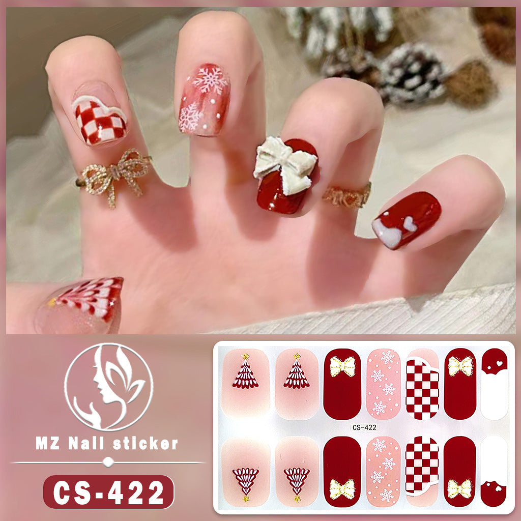 Beauty Full Cute Tree Santa Claus Nail Stickers