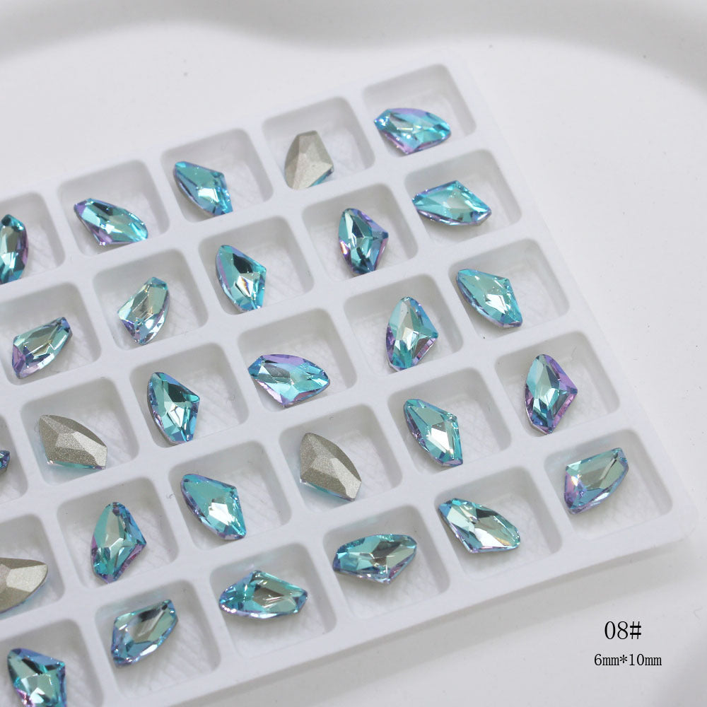 Flash Electroplating Lake Butterfly Fat Square Nail Care Nail Art