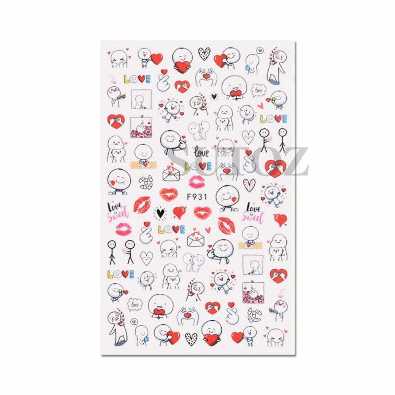 Day Cartoon Comic Series Than Heart Nail Stickers