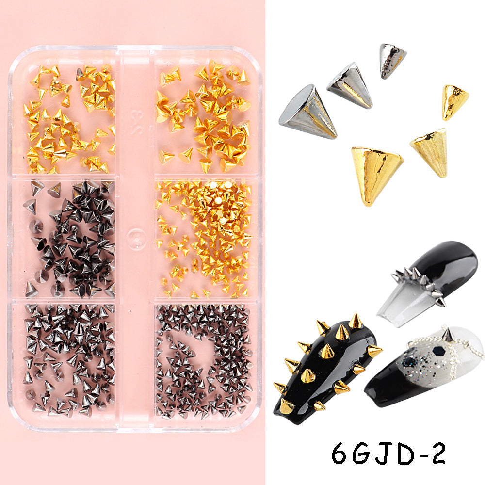 Ornament Gold Sier Flat Bottom Pointed Nail Care Nail Art