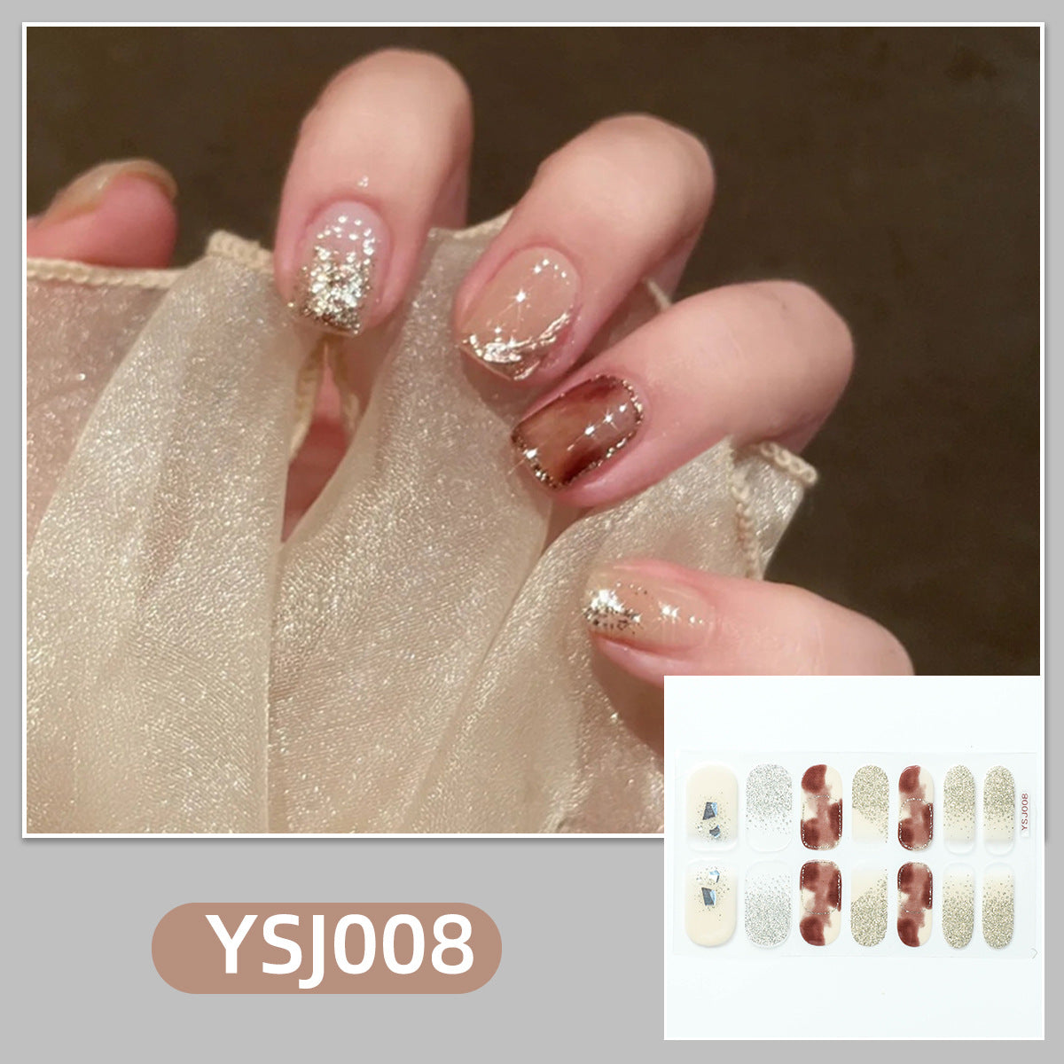 Gradient Bronzing Paper Tulip Cartoon Cute Nail Stickers