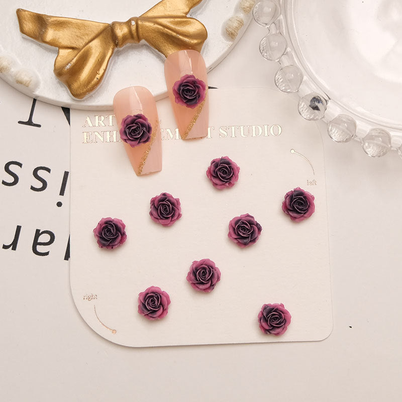 Three-dimensional Rose Ornament Live Broadcast Luminous Nail Care Nail Art