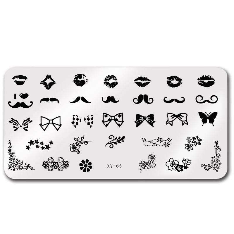 Plate Rectangle Transfer Print Template Christmas Snowflake Nail Tool Set