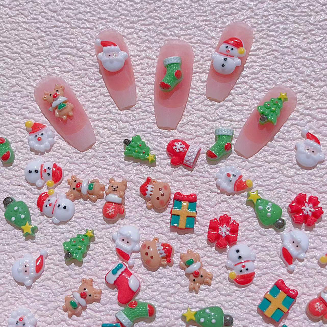 Resin Glossy Christmas Old Tree Elk Nail Care Nail Art