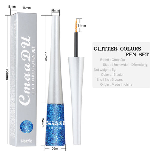 Eyeliner liquide à paillettes colorées et brillantes