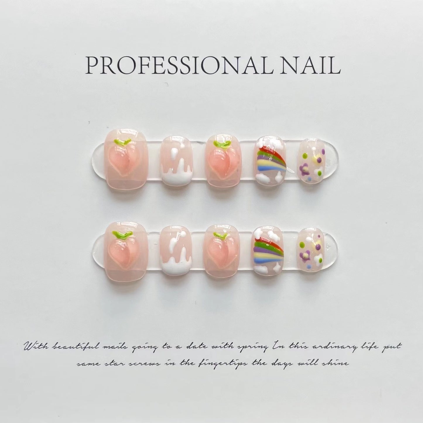 Sunshine Rainbow Peaches Gentle Sweet Little Nail Stickers