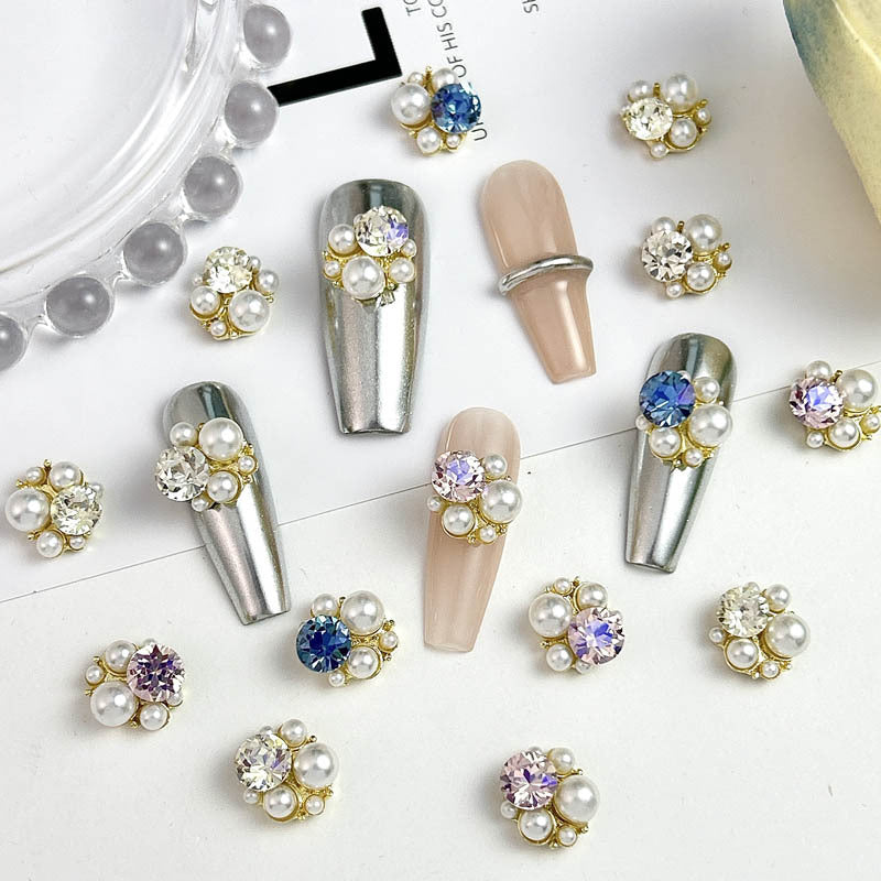 Beauty Alloy Ornaments Pearl Diamond Pile Style Nail Care Nail Art