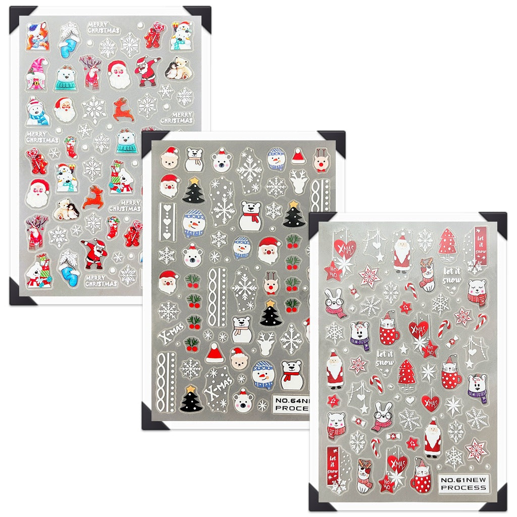 Live Broadcast Christmas Halloween Marine Maple Nail Stickers