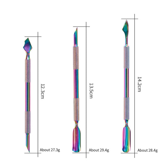 Ensemble d'outils pour ongles à double tête en acier inoxydable Beauty Bevel pour peaux mortes