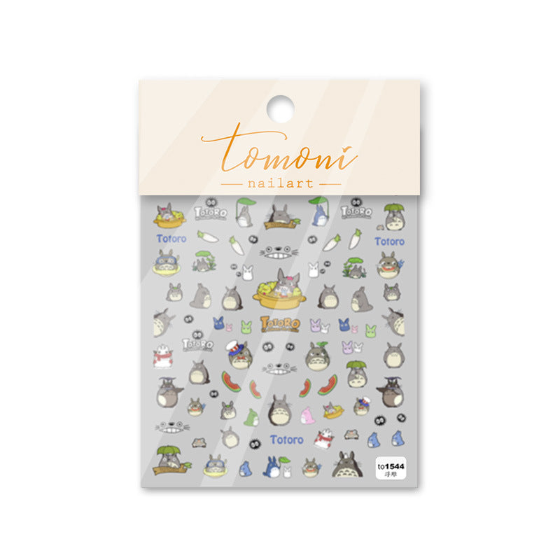 Embossed Hot Style Adhesive Cute Cartoon Nail Stickers