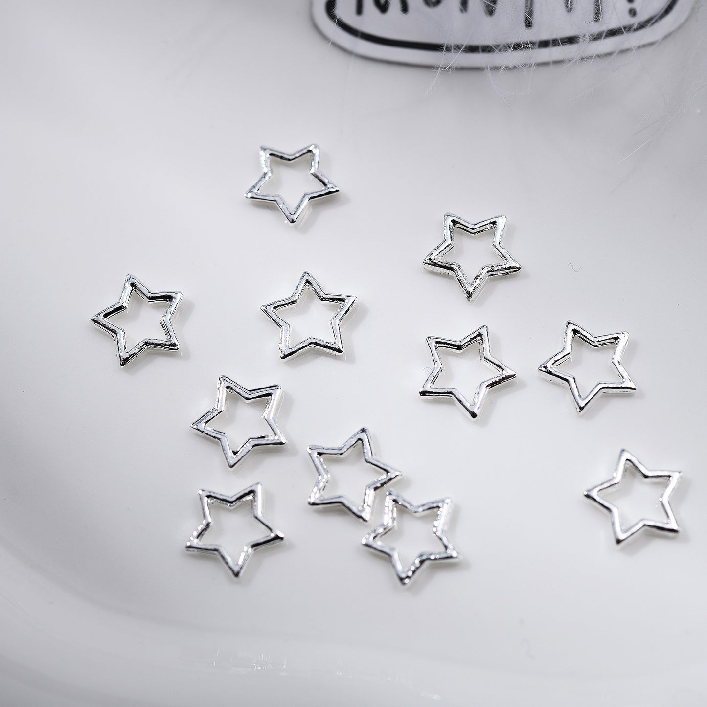 Mini Black Three-dimensional Alloy Five-pointed Star Nail Care Nail Art