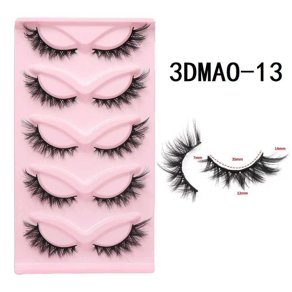 Five Pairs Of Cat Eyelashes Thick False Lashes