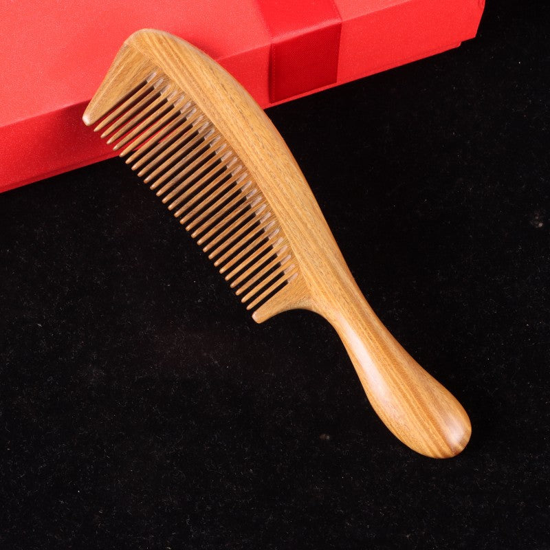 Brosses et peignes à cheveux ronds en bois de type grand naturel avec manche et dents fines