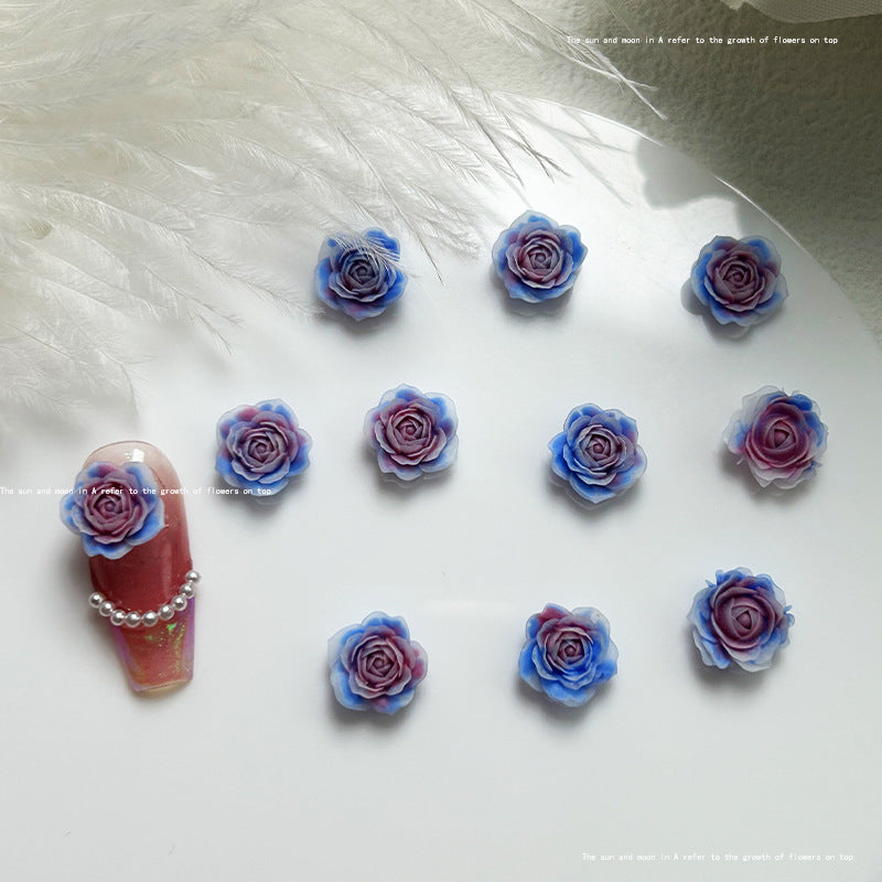 Rose en fleurs de couleur unie en gros Soins des ongles purs Nail Art