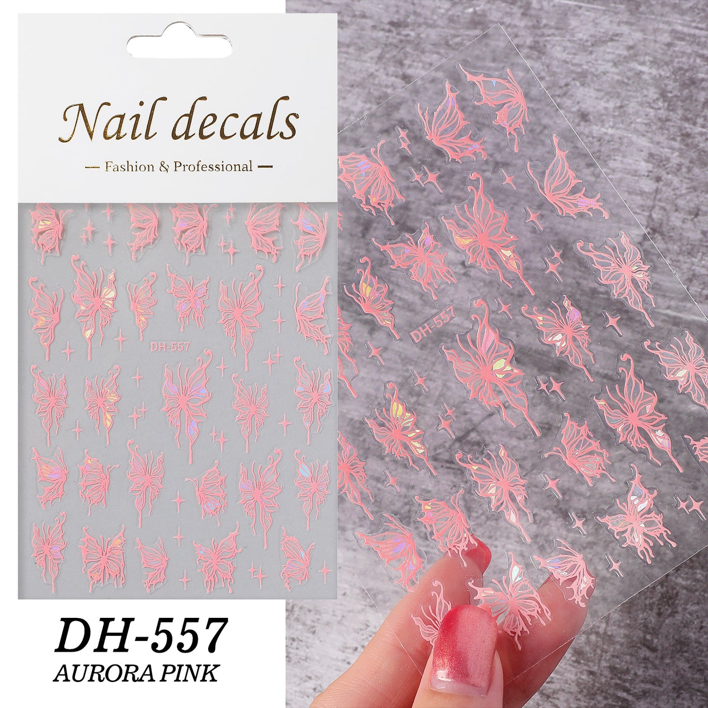 Hollow Laser Hot Sier Colorful Thin Nail Stickers