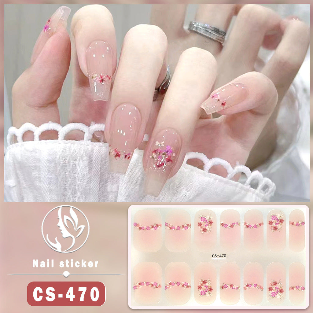 Autocollants pour ongles en gel imperméables avec motif de fleurs de vent