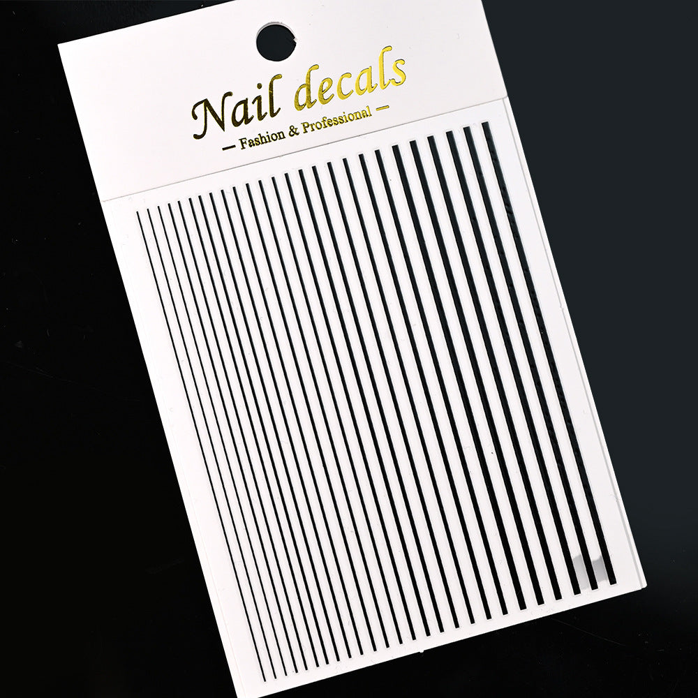 Girly Simplicity Solid Color Stripes Paper Nail Stickers