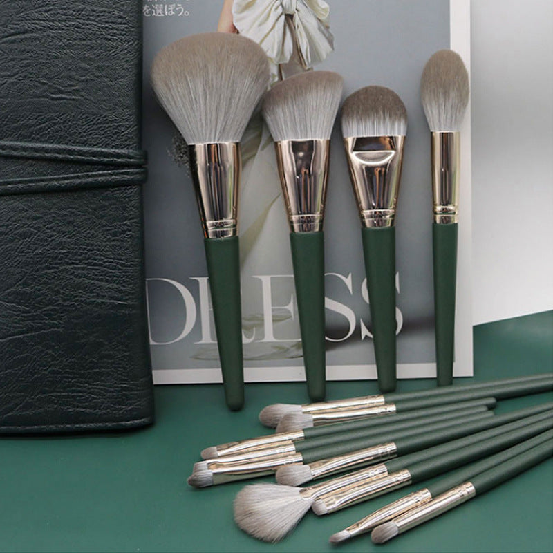 Green Cloud Brush Wooden Handle Super Soft Fine Makeup Brushes Accessories