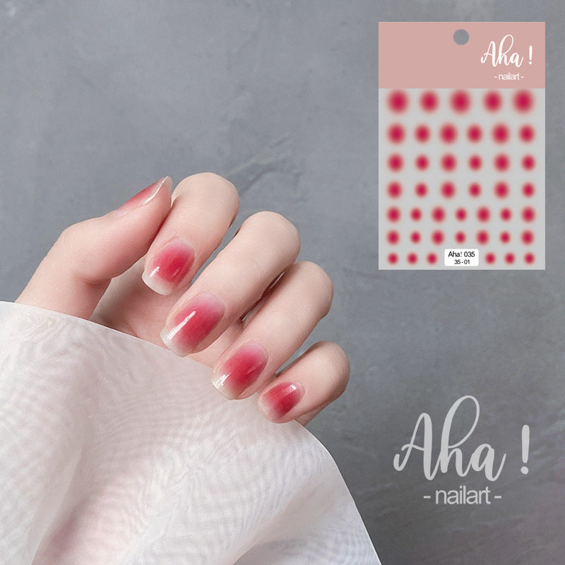 Autocollants pour ongles à petits motifs avec ornements de blush dégradés fleuris