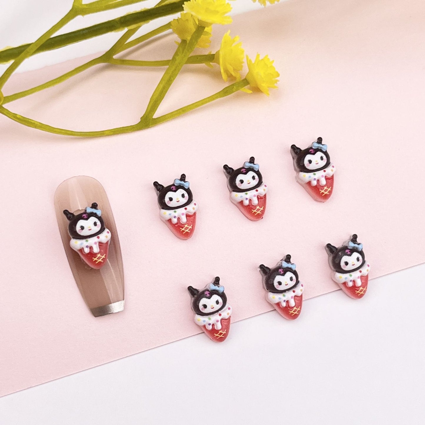 Ice Cream Cartoon Ornament Cute Cat Nail Care Nail Art