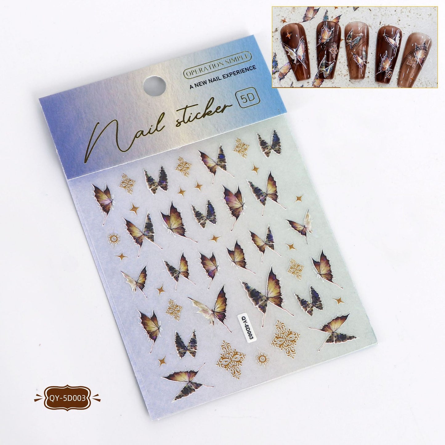 Relief Butterfly Laser Thin Tough Three-dimensional Nail Stickers