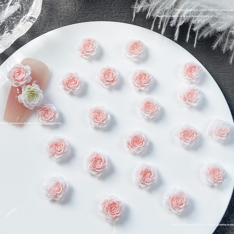 Ornement de mille roses en soie Simulation de soin des ongles en trois dimensions Nail Art