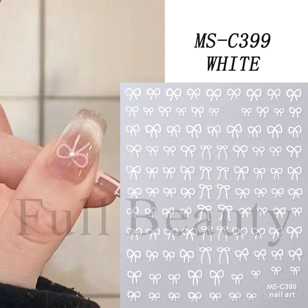 Bow Ribbon Butterfly Style Simple Adhesive Nail Stickers